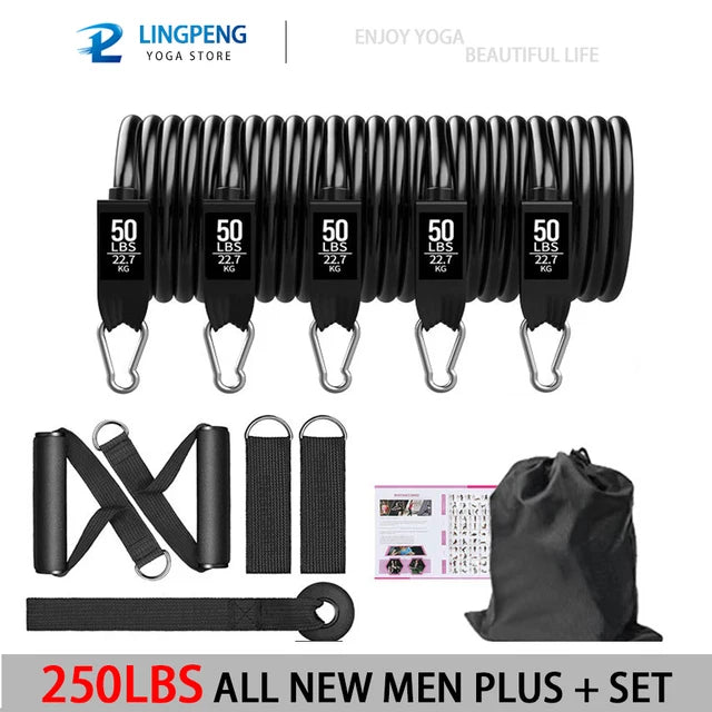 Elevate Your Workout with the Ultimate Fitness Resistance Rubber Band Yoga Elastic Bar Set – Perfect for Pilates and Strength Training!