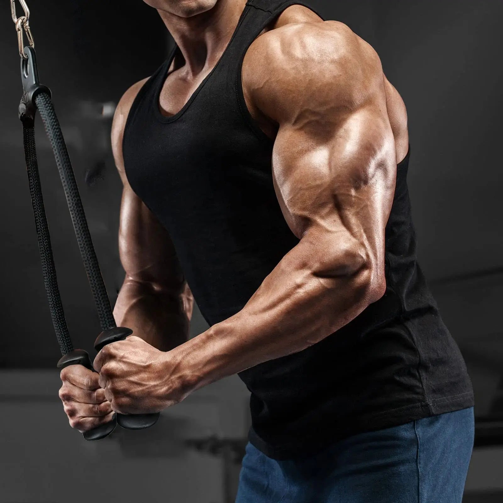 Elevate Your Strength Training with Our Heavy Duty Gym Triceps Ropes - Perfect for Back Arm Muscle Workouts!