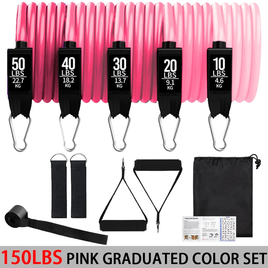 Elevate Your Workout with the Ultimate Fitness Resistance Rubber Band Yoga Elastic Bar Set – Perfect for Pilates and Strength Training!