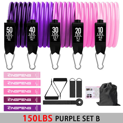 Elevate Your Workout with the Ultimate Fitness Resistance Rubber Band Yoga Elastic Bar Set – Perfect for Pilates and Strength Training!