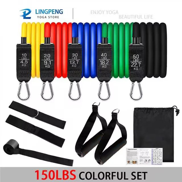 Elevate Your Workout with the Ultimate Fitness Resistance Rubber Band Yoga Elastic Bar Set – Perfect for Pilates and Strength Training!