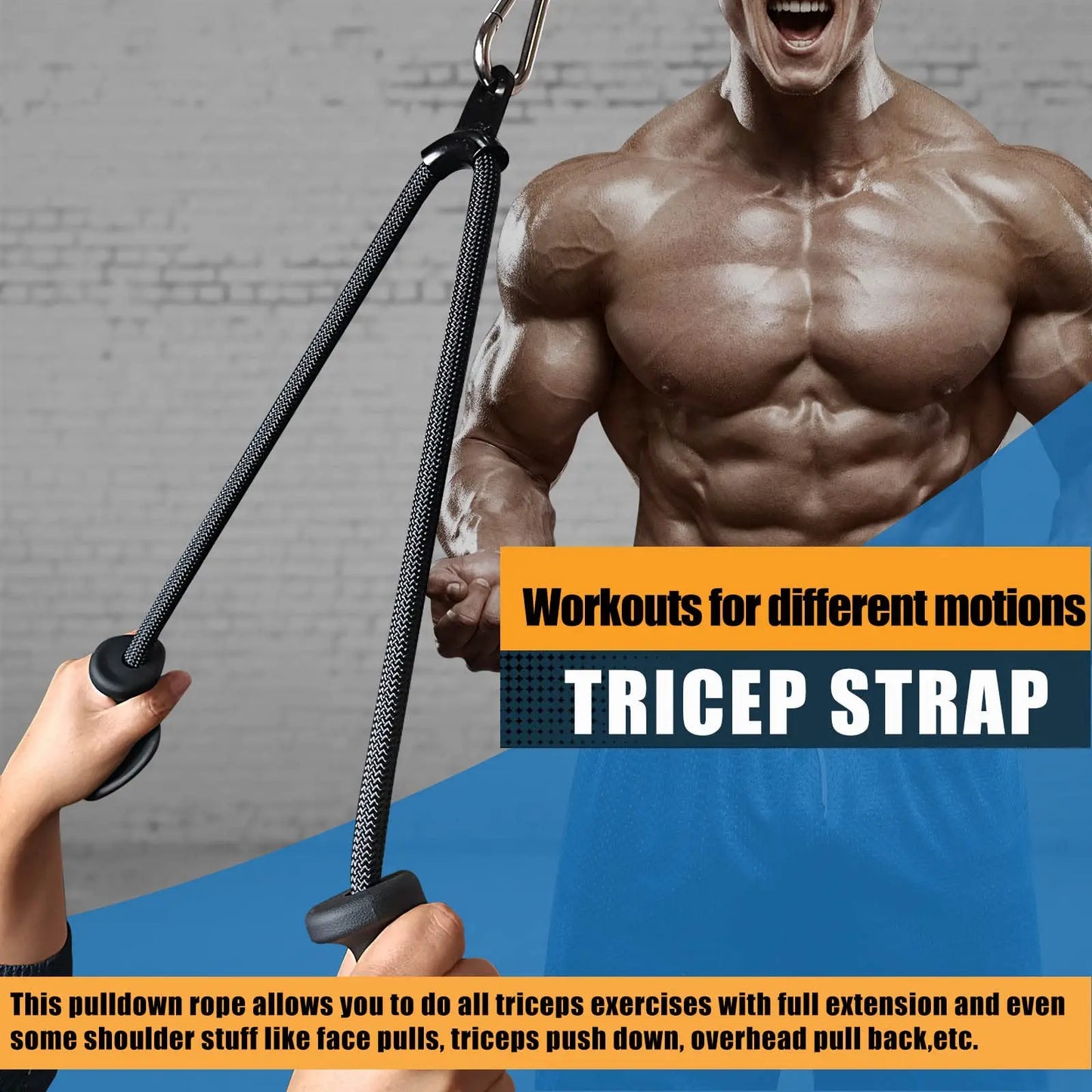 Elevate Your Strength Training with Our Heavy Duty Gym Triceps Ropes - Perfect for Back Arm Muscle Workouts!